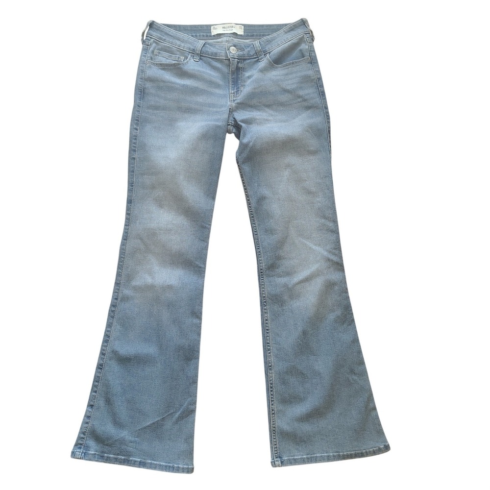 Hollister High-Rise Baggy‎ Jeans Light Wash Denim Womens 10L W30 Long